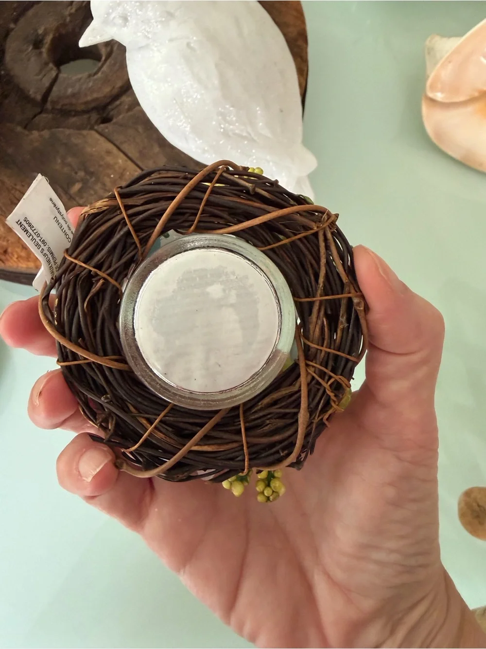 Bird & Egg Berry Nests Candle Holders - Set of 2